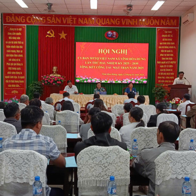 Hội nghị Ủy ban MTTQ Việt Nam Xã Vĩnh Hòa Hưng lần thứ hai, nhiệm kỳ 2025-2030 và Tổng kết công tác Mặt trận năm 2025